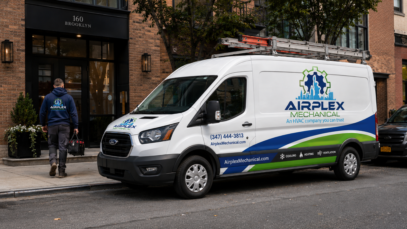 Airplex service vehicle for commercial HVAC repair